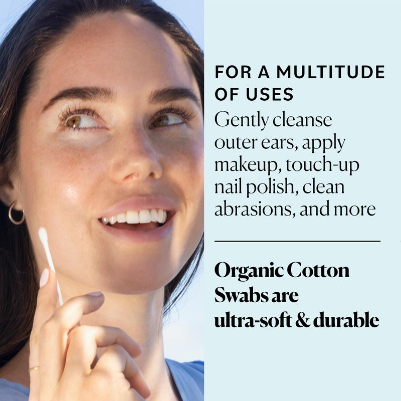 Sky Organics Sky Organics Organnic Cotton Swabs for Sensitive Skin, 100% Pure GOTS Certified Organic for Beauty & Personal Care, 500 ct. - Image 3