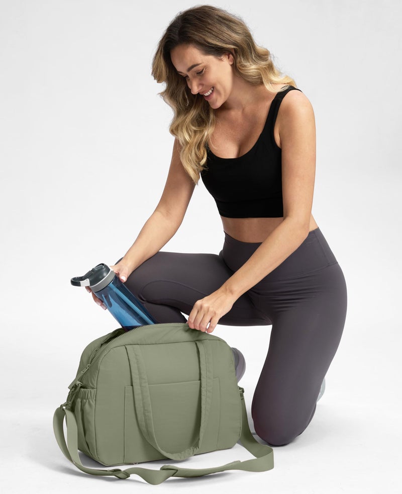 Uselike Gym Bag for Women, Travel Duffle Bags with Wet Pocket, Lightweight Carry on Bag Overnight Weekender Duffel Bag, Water Resistant (Sage Green) - Image 2