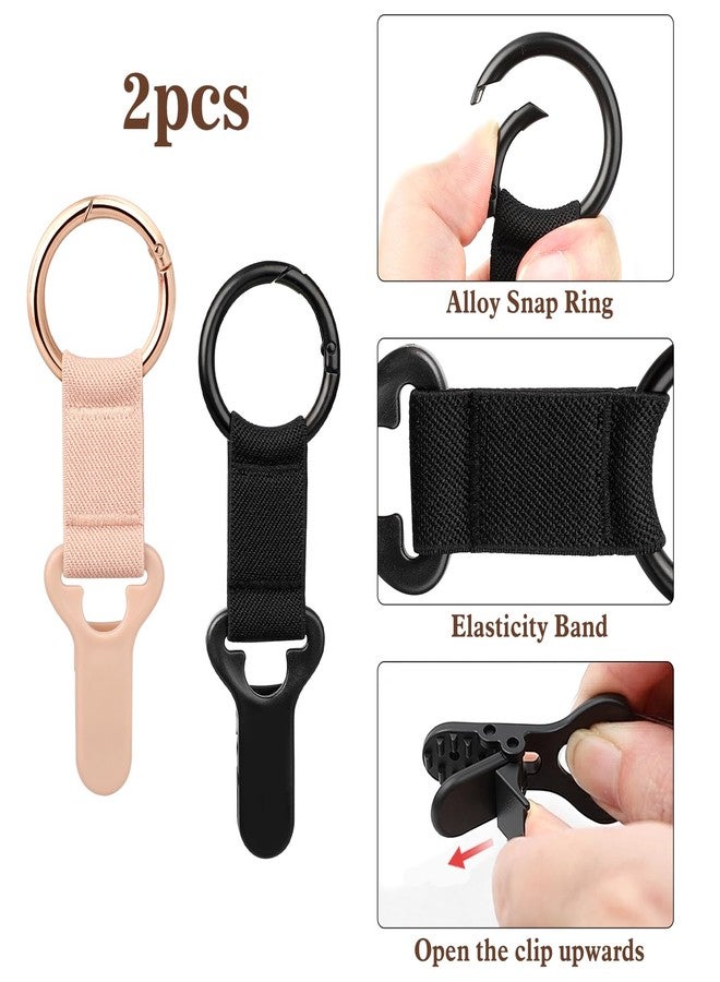 Niveaya Hat Clip for Travel on Bag - 2 Pack, Vacation Beach Cruise Essentials Accessory for Travel Handbag Backpack Luggage, Securely Hold to Keep Hat Shaped, Hands-Free, Black+Pink - Image 2