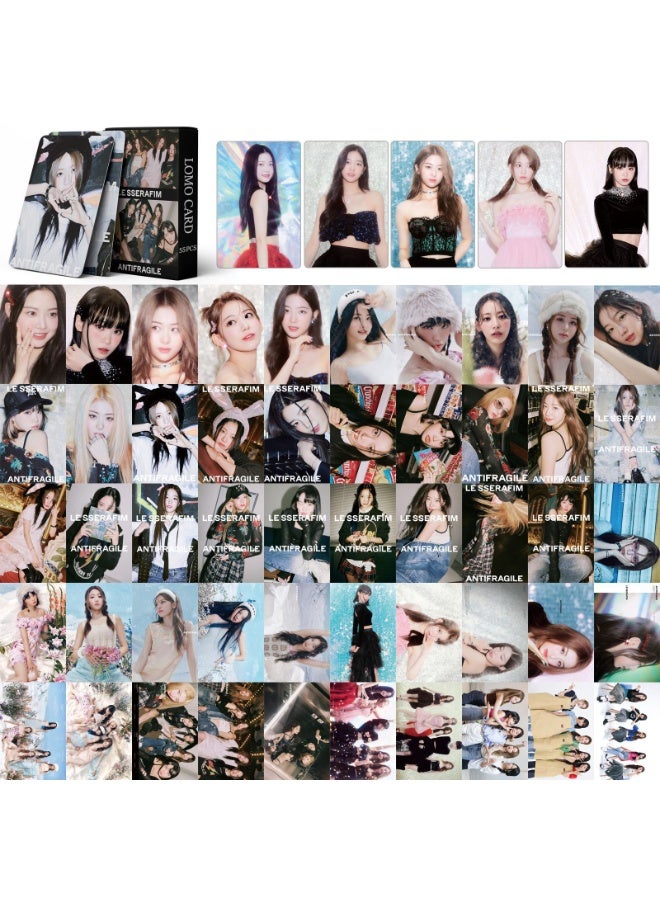 NIBEMINENT 55 قطعة بطاقات لومي كيبوب ليسيرافيم أنتي فراجايل لهدايا مجموعة المعجبين - Image 1