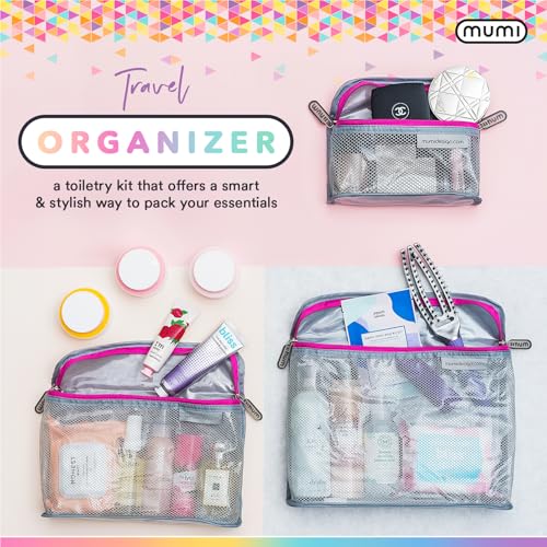 MUMI Travel Toiletry Bag Set of 3 – Clear TSA Approved Toiletry Bags for Women – Reusable Water-Resistant Makeup Organizer Pouches for Skincare, Cosmetics, Travel Accessories, Airport Packing - Yellow - Image 2