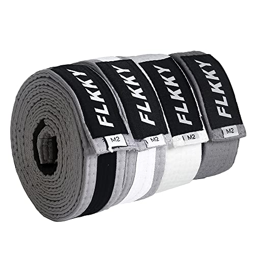 FLKKY BJJ Belt for Kids and Adult,Brazilian Jiu Jitsu Belt with Sleeve Bar for Ranking Stripes IBJJF Competition Approved - Image 5