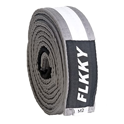 FLKKY BJJ Belt for Kids and Adult,Brazilian Jiu Jitsu Belt with Sleeve Bar for Ranking Stripes IBJJF Competition Approved - Image 2