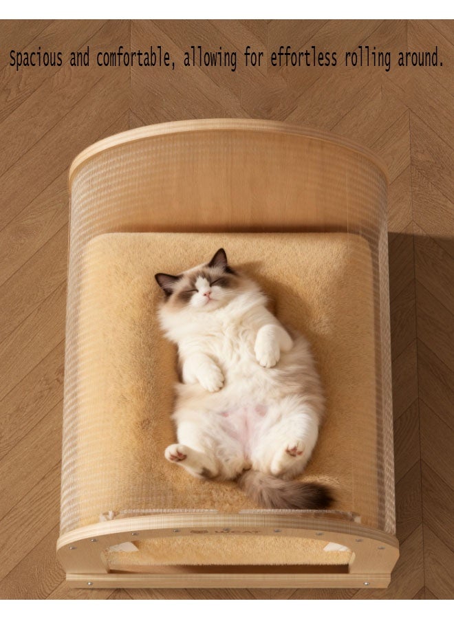 Bukela Unique Modern Cat Bed for Indoor Cats, House with Scratching Wall, Cozy Cave for Hideout, Cute Kitty Condo for Sleeping, Luxury Cat Beds & Furniture - Image 3