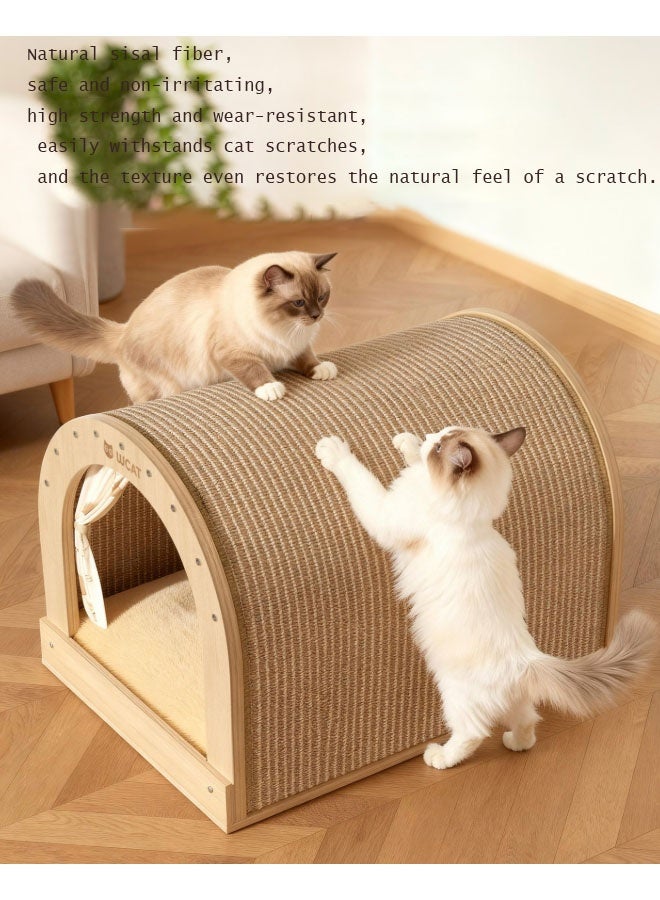 Bukela Unique Modern Cat Bed for Indoor Cats, House with Scratching Wall, Cozy Cave for Hideout, Cute Kitty Condo for Sleeping, Luxury Cat Beds & Furniture - Image 2