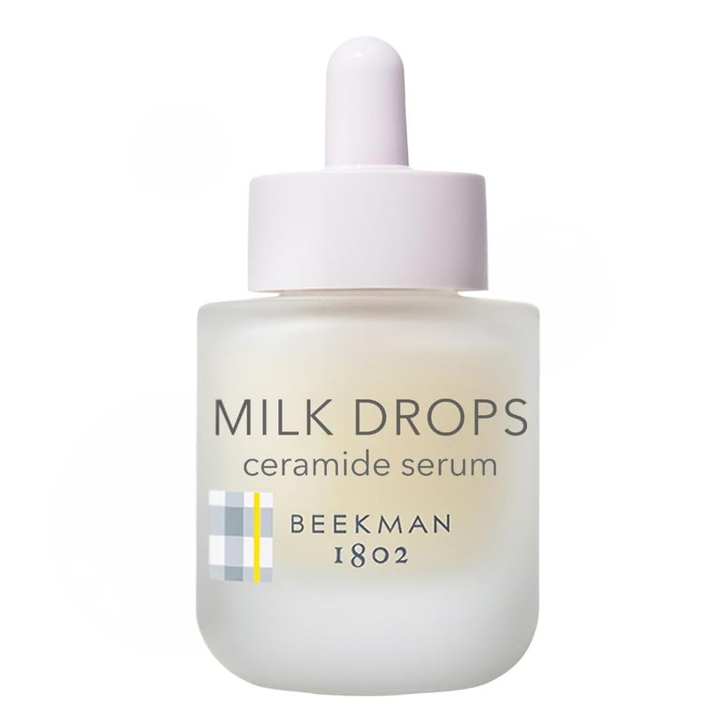 Beekman 1802 Milk Drops Ceramide Facial Serum - Squalane Oil, Hyaluronic Acid & Goat Milk Face Moisturizer - Boosts Skin Radiance & Hydrates Deeply - Fragrance Free, Cruelty Free - Image 1