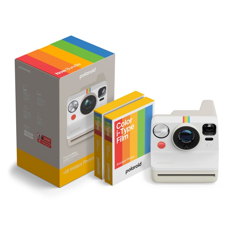 Polaroid Now 3rd Generation IType Instant Camera Film Bundle Now Pebble White Camera 16 Color Photos 6561 - Image 2