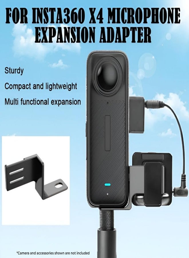 ELFOG Cold Shoe for Insta360 X4 Accessories, Invisible Mic Bracket Compatible with insta360 X4 / X3 / One X2 for RODE Wireless GO Microphone Holder - Image 2