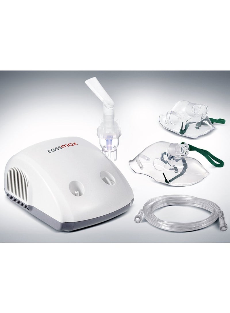 روزماكس جهاز رذاذ (نيبولايزر) ضاغط Rossmax NE100 مدمج وهادئ للأطفال والبالغين، بتقنية سويسرية لتخفيف مشاكل الجهاز التنفسي بفعالية | جهاز رذاذ محمول (أبيض) - Image 4