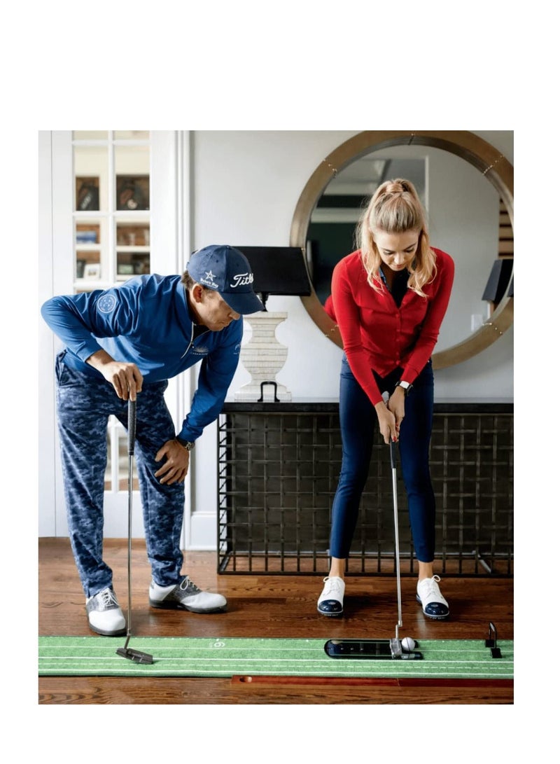 SYOSI Golf Putting Mirror Putter Line Portable Putting Aid Professional Golf Training Equipment Golf Putting Practice for Beginners with a Black Golf Towel - Image 3