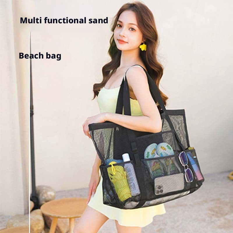 Multifunctional Mesh Beach Bag for Swimwear Storage Travel - Image 1