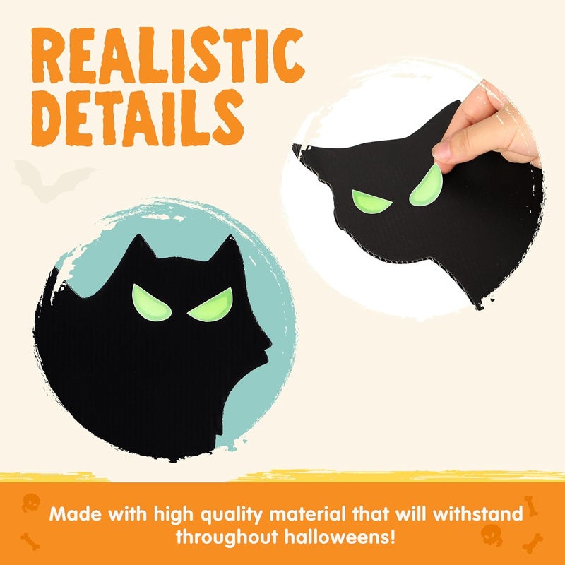 JOYIN 6 Pcs Halloween Yard Signs Decorations Outdoor, Halloween Black Cat Stakes with Glow in Dark Eyes, Scary Silhouette Decor for Pathway Graveyard Yard Garden Lawn Patio Party Supplies - Image 3