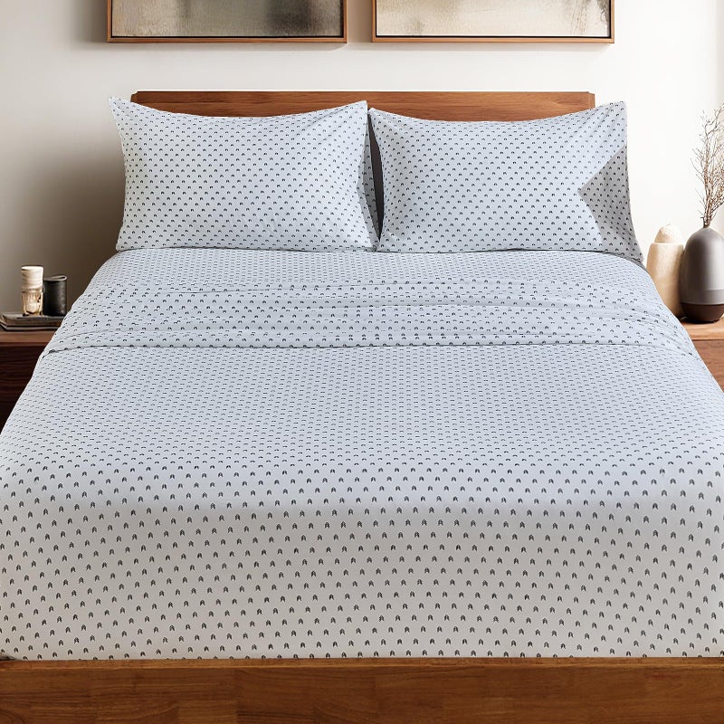 HYPREST 100% Cotton Sheets King - Deep Pocket King Sheets Boho Patterned Crispy Percale Bed Sheets Soft Breathable Durable - Image 2