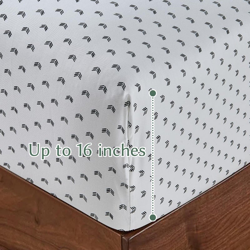 HYPREST 100% Cotton Sheets King - Deep Pocket King Sheets Boho Patterned Crispy Percale Bed Sheets Soft Breathable Durable - Image 5