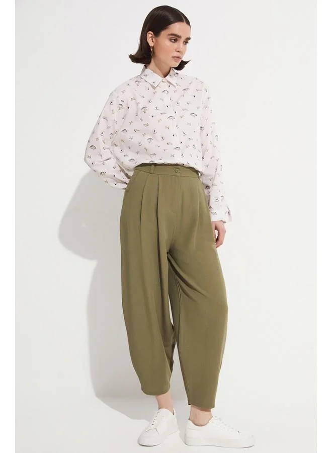 JUNE June Linen Blend Trouser Khaki