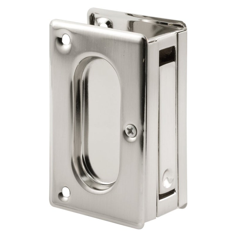 PrimeLine N 7363 Brass Closet Pocket Door Passage Pull 334 x 212 Pull for 138 x 134 Thick Doors Satin Nickel Single Pack