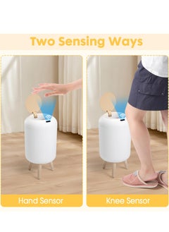 Generic Waste Bin Garbage Bin Bathroom 10L Wastebasket with Removable Legs Large Capacity Trash Can for Living Room Kitchen Bathroom  - Image 3