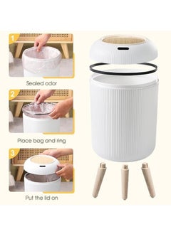 Generic Waste Bin Garbage Bin Bathroom 10L Wastebasket with Removable Legs Large Capacity Trash Can for Living Room Kitchen Bathroom  - Image 4