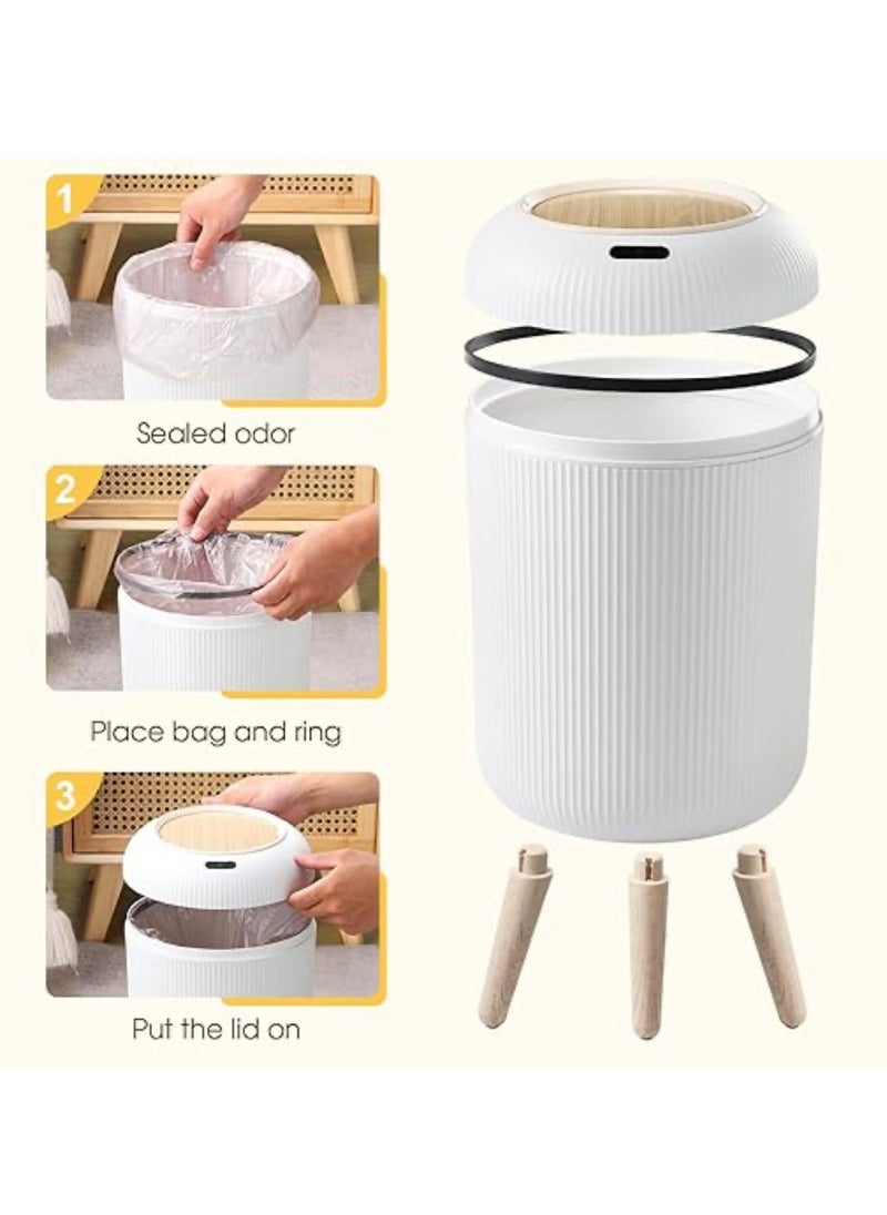 Generic Waste Bin Garbage Bin Bathroom 10L Wastebasket with Removable Legs Large Capacity Trash Can for Living Room Kitchen Bathroom  - Image 4
