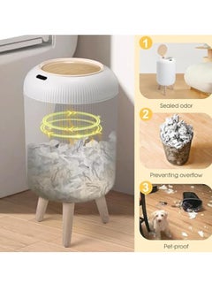 Generic Waste Bin Garbage Bin Bathroom 10L Wastebasket with Removable Legs Large Capacity Trash Can for Living Room Kitchen Bathroom  - Image 5