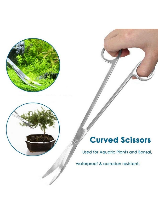 Qpets® 5Pcs Aquarium Aquascaping Tools Kits, Long Stainless Steel Aquarium Plant Tool Aquarium Tweezers, Scissors, Spatula Tool Set, Bonsai Kit Algae Scrapers Aquarium Cleaning Kit for Fish Tank - Image 3