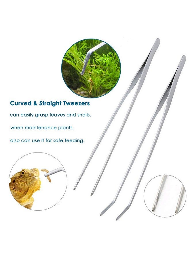 Qpets® 5Pcs Aquarium Aquascaping Tools Kits, Long Stainless Steel Aquarium Plant Tool Aquarium Tweezers, Scissors, Spatula Tool Set, Bonsai Kit Algae Scrapers Aquarium Cleaning Kit for Fish Tank - Image 5
