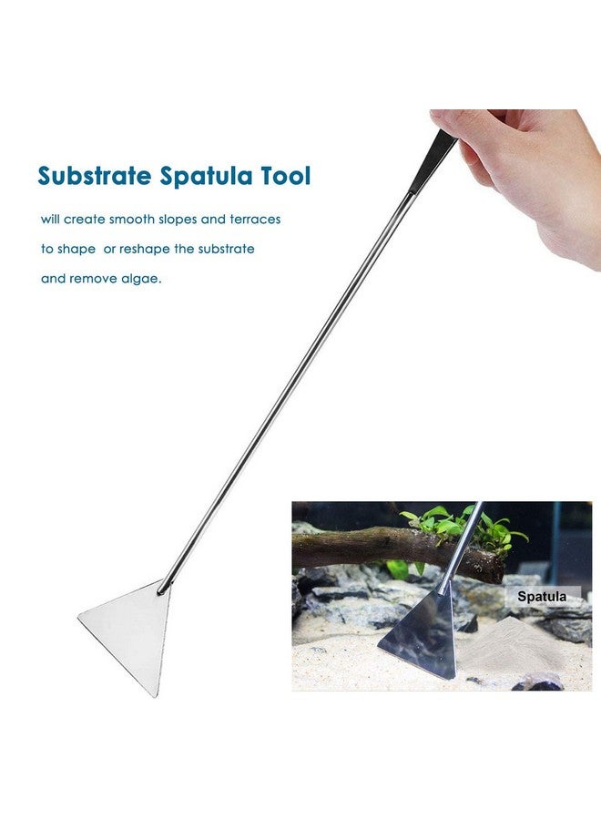 Qpets® 5Pcs Aquarium Aquascaping Tools Kits, Long Stainless Steel Aquarium Plant Tool Aquarium Tweezers, Scissors, Spatula Tool Set, Bonsai Kit Algae Scrapers Aquarium Cleaning Kit for Fish Tank - Image 4