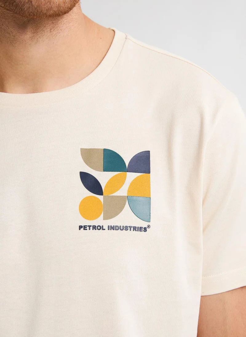 Petrol Industries 1108-Raw Sand Men T-Shirt SS Classic Print for Men | Best Price UAE
