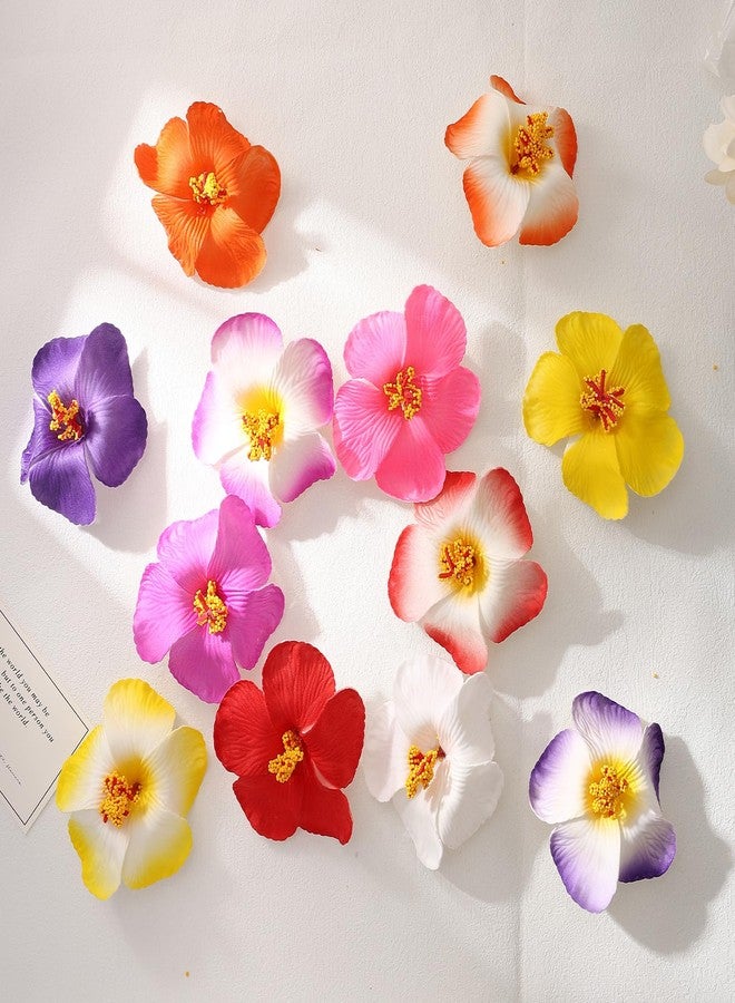 Kasmena 12PCS Hair Accessories for Women Girls - Large Flower Hair Pins, Beach Hair Clips, Artificial Flower Barrettes in 7 Colors - Image 5