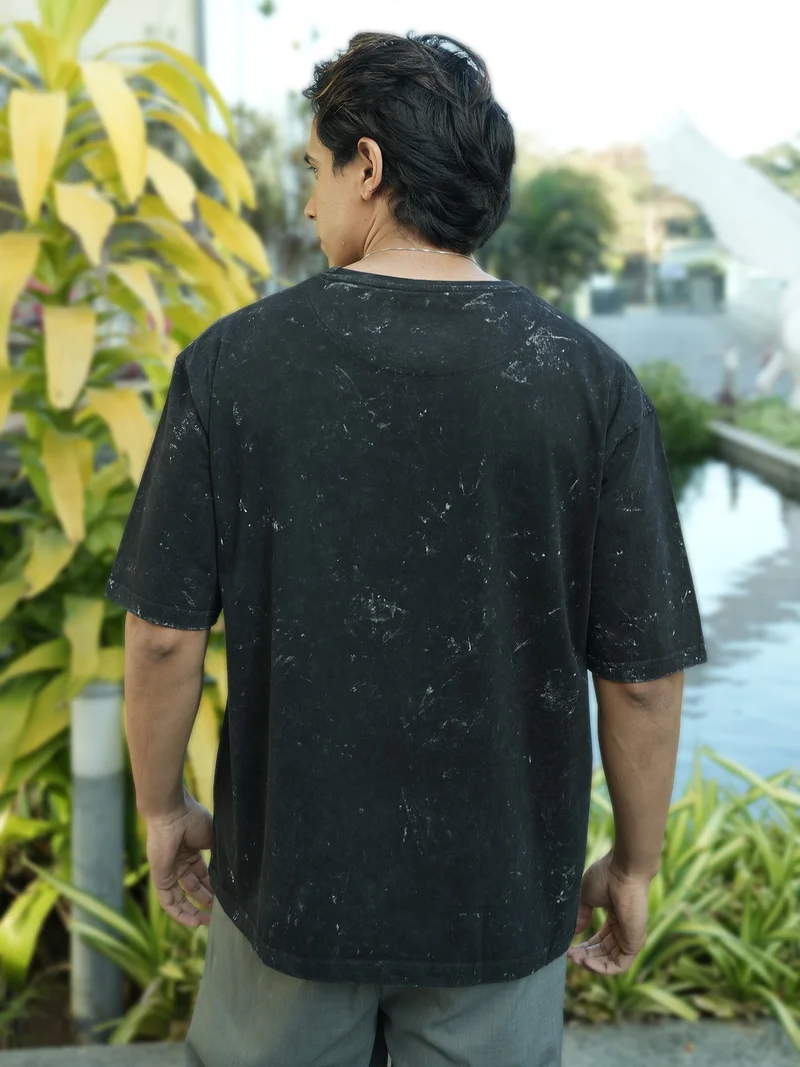 Maniac  Maniac Mens Textured Round Neck Half Sleeve Biscuit Cotton T-Shirt for Men | Best Price UAE