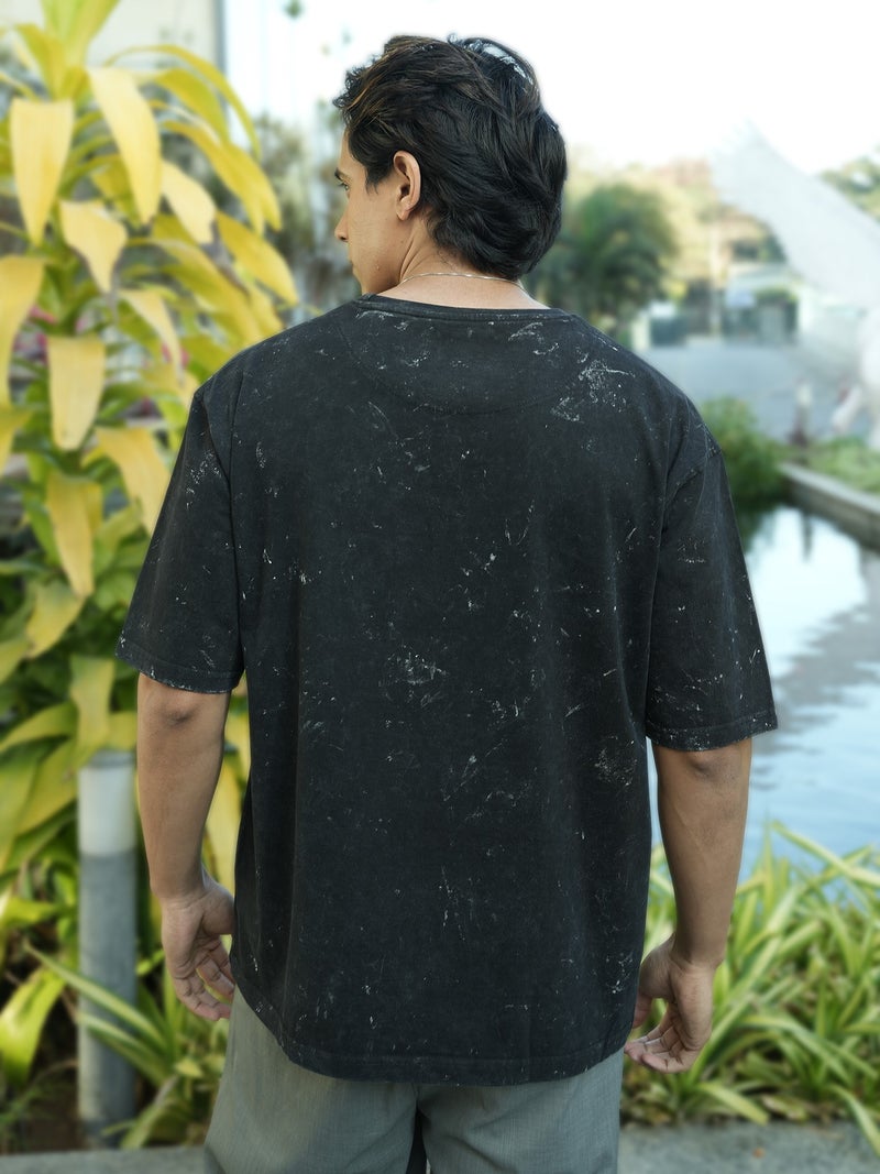 Maniac Mens Textured Round Neck Half Sleeve Biscuit Cotton T-Shirt - Image 5
