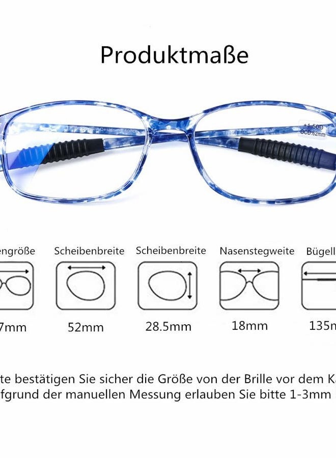 DOOViC Computer Reading Glasses 4 Pack Blue Light Blocking Glasses Anti Eyestrain Flexible Lightweight Readers for Women Men, 4 Pack Mix Color, 4 Count (Pack of 1) - Image 5