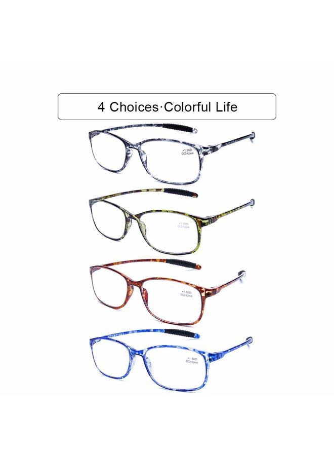 DOOViC Computer Reading Glasses 4 Pack Blue Light Blocking Glasses Anti Eyestrain Flexible Lightweight Readers for Women Men, 4 Pack Mix Color, 4 Count (Pack of 1) - Image 2