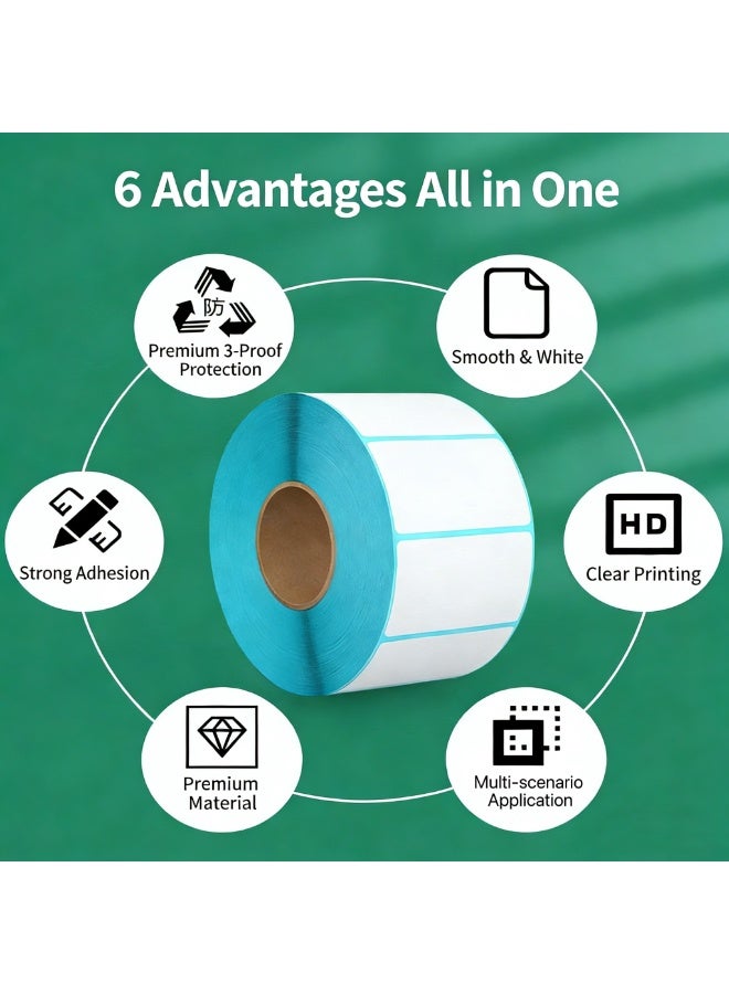 ورق ملصقات حراري 50x30 مم 1000 ورقة/رول ملصق حراري مباشر ذاتي اللاصقة لطباعة الباركود - Image 2