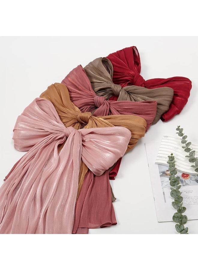 Blush Pink Shiny Gloss Chiffon Hijab Scarf 180*70cm, Women Elegant Lightweight Wedding Shawl Wrap Cape - Image 5