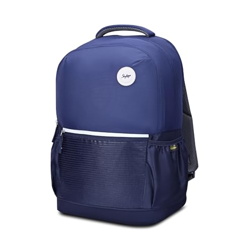 Skybags Propack Plus 17 Inch Compatible Anti‑Theft Laptop Backpack 36L | 3 Compartments with Rain Cover | Air Mesh Back Panel | Side Bottle Pocket | Office & Travel Backpack for Men & Women (Blue) - Image 1