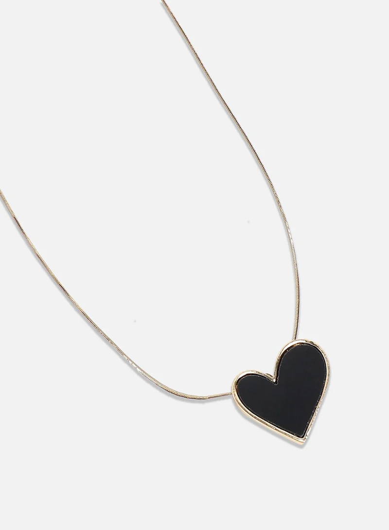 SOHI Enamel Heart' Artificial Pendant Necklace Jewellery