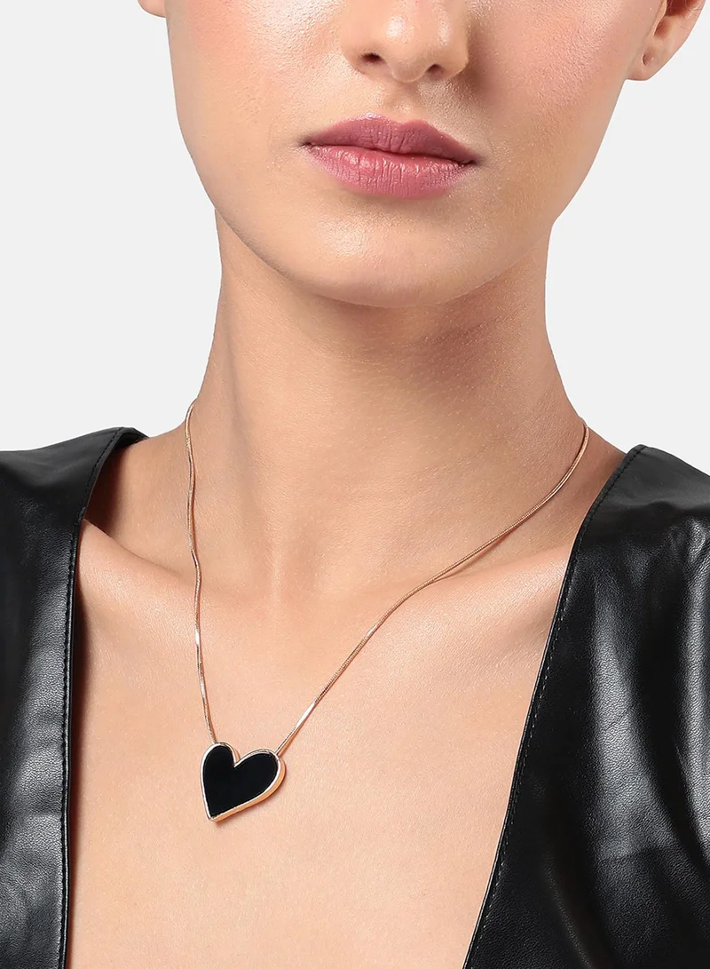 SOHI Enamel Heart' Artificial Pendant Necklace Jewellery