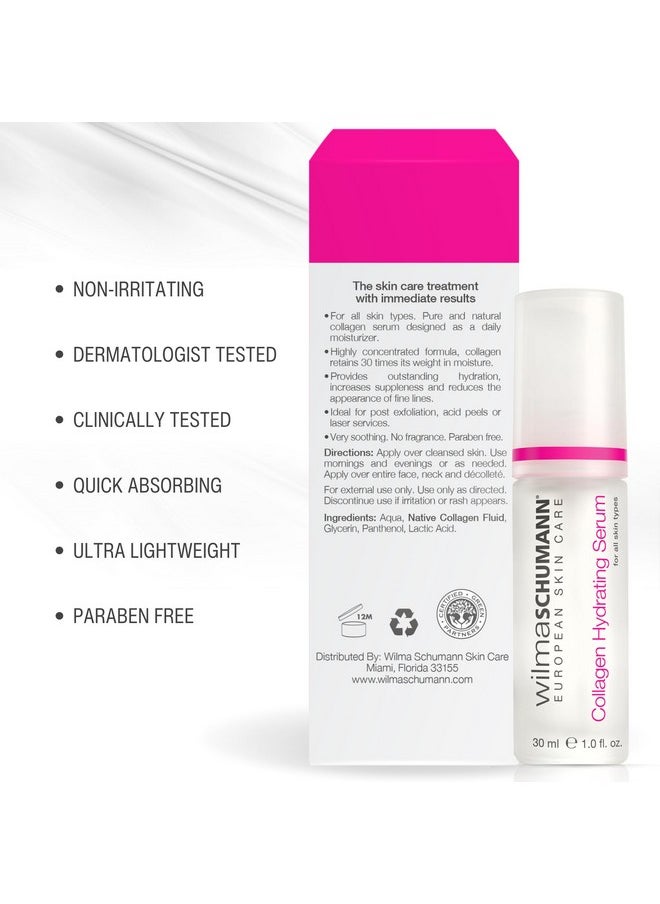 WILMA SCHUMANN - Collagen Moisturizing Serum Nourishes Skin And Reduces Fine Lines And Wrinkles Face Serum For All Skin Types Hydrating Facial Serum 1Oz/30Ml Luxury Skin Care - Image 1