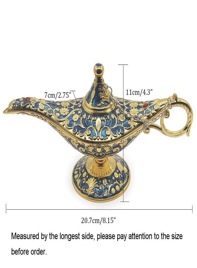 AVESON Classic Vintage Aladdin Magic Genie Costume Lamp Home Table Decoration & Gift, Golden Blue - Image 2