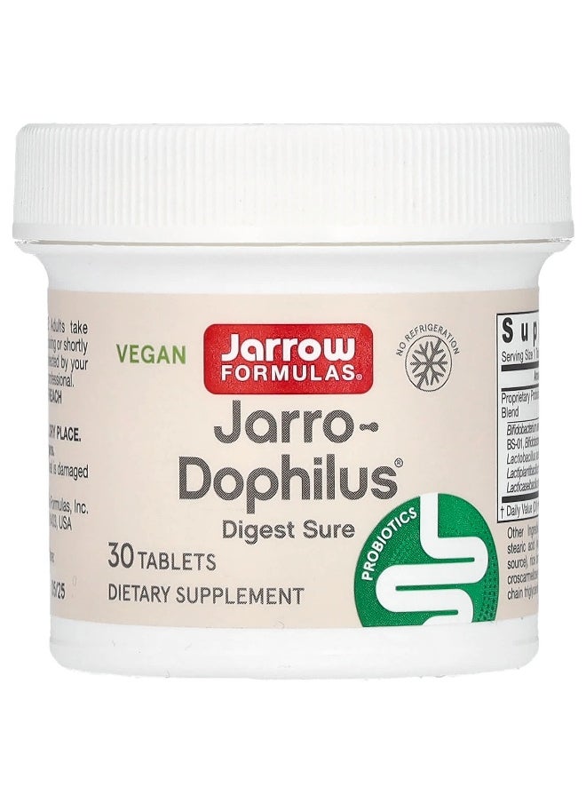 jarrow formulas - Jarrow Formulas, Vegan Jarro-Dophilus, Digest Sure, 5 Billion CFU, 30 Tablets - Image 1
