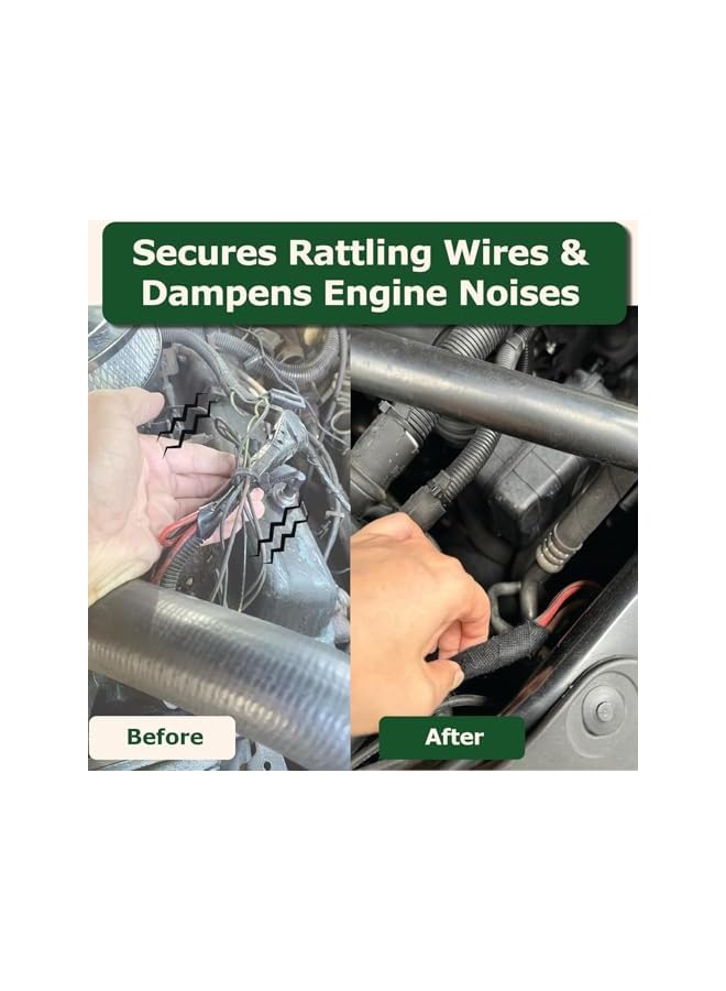 promass Wire Harness Tape - High-Temperature Fabric Tape for Automotive Wire Bundles - 3 Rolls, 15m each (width：5cm) - Image 3