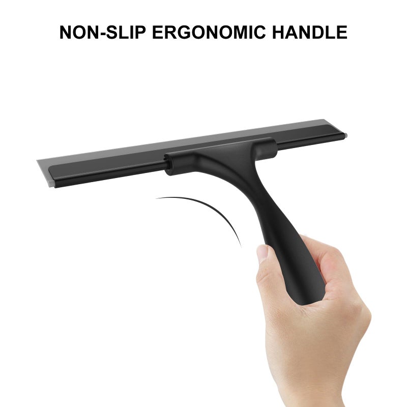 SetSail Squeegee for Shower Glass Door All-Purpose Shower Squeegee for Glass Doors Black Window Squeegee with Hook for Car Window Cleaning 12 Inch - Image 3
