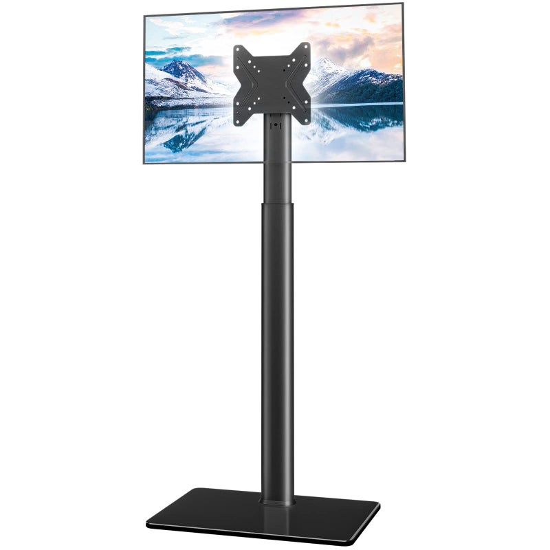 Hemudu حامل تلفاز عالمي مع قاعدة دوران 100 درجة قابل للتعديل في الارتفاع ووظيفة الميل لشاشات LCD و LED و OLED من 19 إلى 43 بوصة، موفر للمساحة، مناسب للزاوية في غرفة النوم أو غرفة المعيشة، أسود - Image 1
