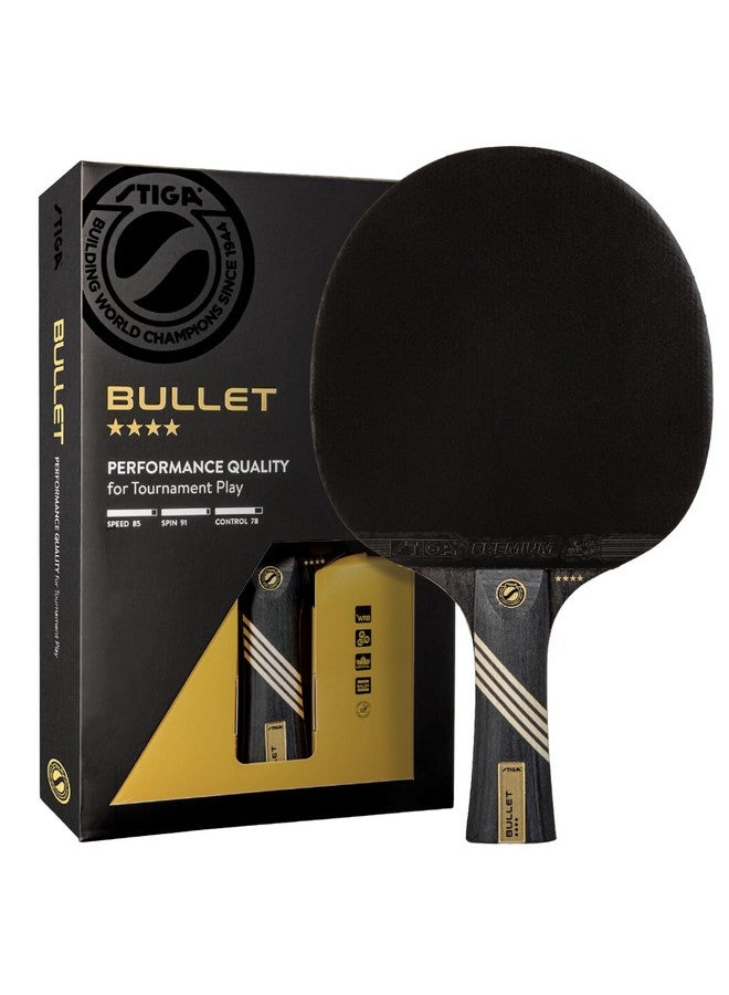 Stiga Bullet Ping Pong Paddle - 5-Ply Extra Light Blade - 2Mm Premium Sponge - Flared Handle For Masterful Grip - Performance Table Tennis Racket For Competitive Play  - Image 1