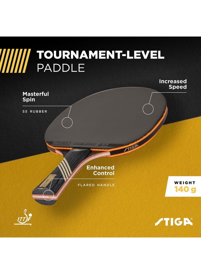 Stiga Bullet Ping Pong Paddle - 5-Ply Extra Light Blade - 2Mm Premium Sponge - Flared Handle For Masterful Grip - Performance Table Tennis Racket For Competitive Play  - Image 2
