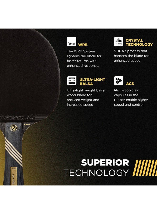 Stiga Bullet Ping Pong Paddle - 5-Ply Extra Light Blade - 2Mm Premium Sponge - Flared Handle For Masterful Grip - Performance Table Tennis Racket For Competitive Play  - Image 4