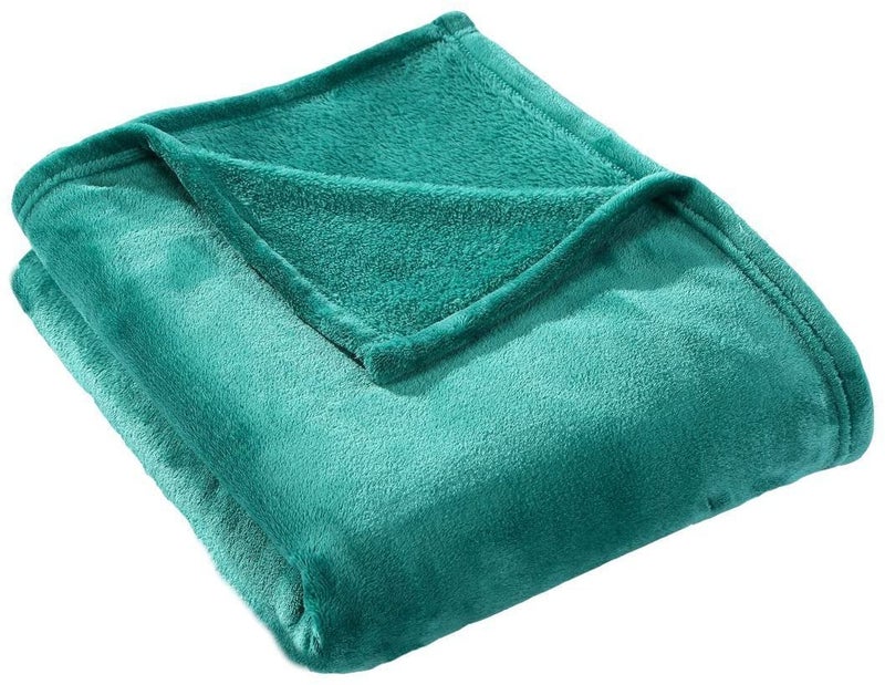 Hyseas Flannel Fleece رمي بطانية تيل - بطانية صلبة من الألياف الدقيقة الناعمة الفائقة لأريكة سرير أريكة - خفيفة الوزن غامض - 50 × 60 بوصة - Image 1