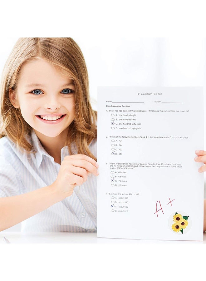 Photon ملصقات عباد الشمس، 500 قطعة، مقاس 1.5 بوصة، ملصقات عباد الشمس، 8 أنماط مختلفة، ملصقات ذاتية اللصق لأزهار الصيف الزخرفية للخبز وحفلات أعياد الميلاد وهدايا العطلات والكتب وحقائب الهدايا والحرف اليدوية - Image 5