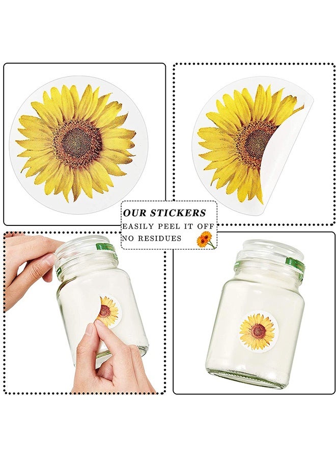 Photon ملصقات عباد الشمس، 500 قطعة، مقاس 1.5 بوصة، ملصقات عباد الشمس، 8 أنماط مختلفة، ملصقات ذاتية اللصق لأزهار الصيف الزخرفية للخبز وحفلات أعياد الميلاد وهدايا العطلات والكتب وحقائب الهدايا والحرف اليدوية - Image 4